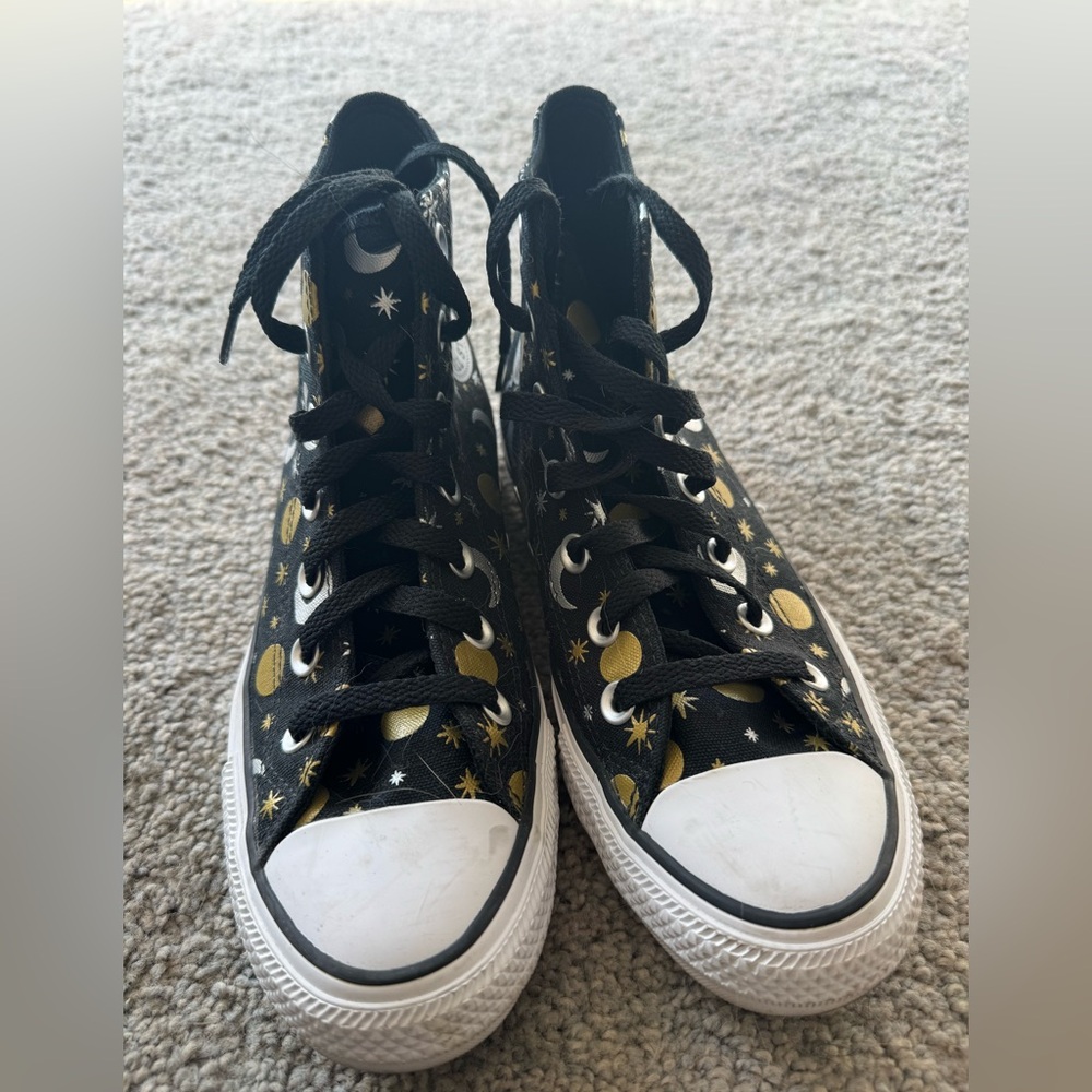 Converse Black and Gold Celestial High-Top Sneakers